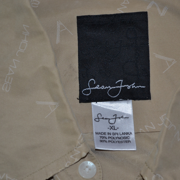 SEAN JOHN LOGO PATTERN CASUAL BUTTON FRONT SHIRT - Picture 6 of 8